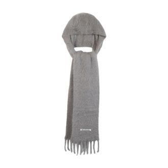 Acne Studios Accessoires, unisex, Grijs, ONE Size, Wol, Mohair Sjaal met Capuchon