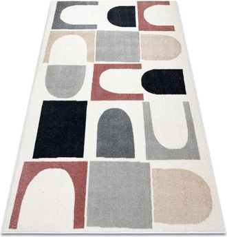 RugsX Alfombra Fusion 0213 Blanco / Rosa Oscuro - Geom&eacute;trica, Moderna, Abstracta Pink 240x330 Cm