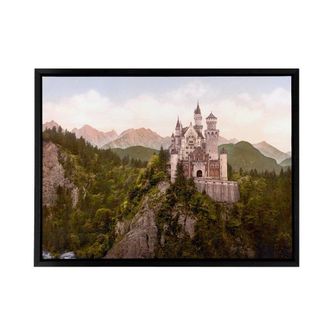 Artery8 Neuschwanstein Castle Bavaria Framed Canvas Wall Art Print | Size: W24 x H32