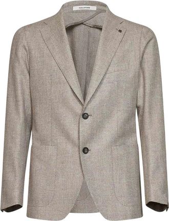 Tagliatore Visgraat Blazer - Heren - Blazers - Beige - XL - Katoen - Jassen