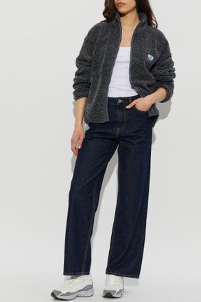 American Vintage Fleece Jacket With A Stand-up Collar, Womens, Grey