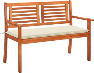 vidaXL Vidaxl - Banco De Jard&iacute;n 2 Plazas Madera Maciza Eucalipto Y Coj&iacute;n 120 Cm