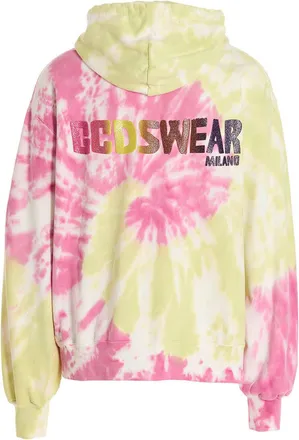 GCDS Tie-Dye Cotton Hoodie - Pink