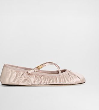 Dolce & Gabbana Satin Ballet Flats - Woman Flat Shoes Pale Pink 38.5