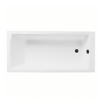 Vitra Ba&ntilde;era Rectangular Derecha De 170x75cm Con Patas Vitra Neon Blancas + Desag&uuml;e Wirquin Con Tapa Y Tap&oacute;n En Negro Mate/black Touch