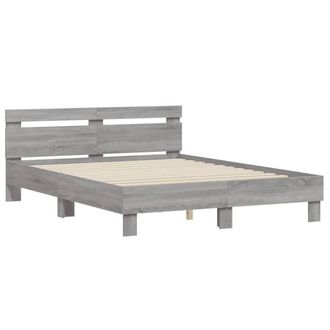 Berkfield Home Durable Bed Frame without Mattress Grey Sonoma 150x200 cm King Size