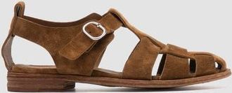 Officine Creative Lexikon 536 Suede Woven Sandals in Light Brown at Nordstrom, Size 37