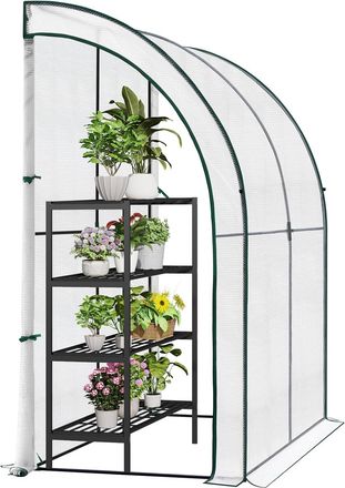 Woltu Invernadero De Jard&iacute;n Terraza 200x100x210cm Tipo Caseta Tubo De Acero Vivero Casero Invernadero Grande Semicircular Con Puerta De Cremallera Para Cult
