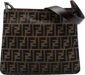 Fendi Pre-owned Canvas Shoulder Bag - Dames - Vintage Schoudertas - Bruin - ONE Size - Leer - Vintage