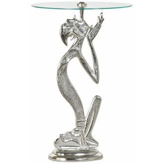 DKD Home Decor Tavolo aggiuntivo DKD Home Decor 8424001856459 Cristallo Argentato Trasparente Alluminio (46 x 46 x 72 cm)