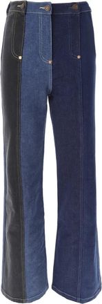 Moschino Patchwork Flare Denim Jeans - Dames - Loose Fit Jeans - Blauw - M - Denim - Jeans