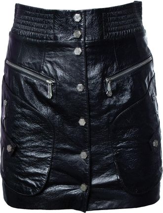Philipp Plein Philipp Plein, coated leather skirt