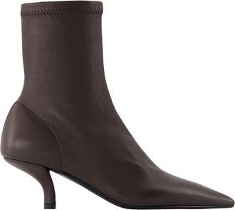 Toteme Sock Ankle Boots - TOTEME - Leather - Brown