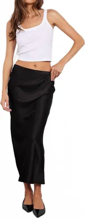 bobi Bias Cut Maxi Skirt In Black