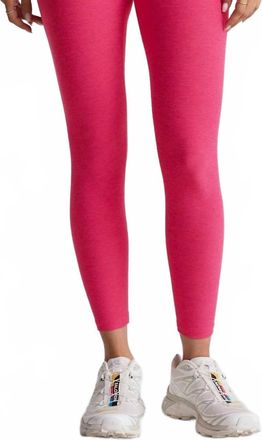 Beyond Yoga Spacedye Caught In The Midi High Waisted Legging In Vivid Pink Heather