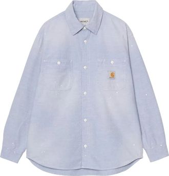 Carhartt Work in Progress Overhemden, Heren, Blauw, S, Katoen, L/S Painter Shirt