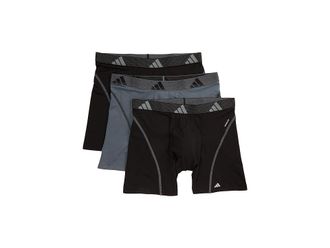 adidas Performance Mesh Boxer Brief 3-Pack Mens Underwear Black/Onix Grey/Black : 2XL, Polyester/Spandex