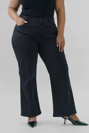 NYDJ Waist Match High Rise Major Wide Leg Jeans In Black