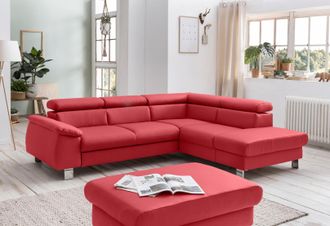 Cotta Ecksofa »Komaris L-Form, B: 249 cm« mit Kopfteilverstellung, optional Bettfunktion, Bettkasten & Licht