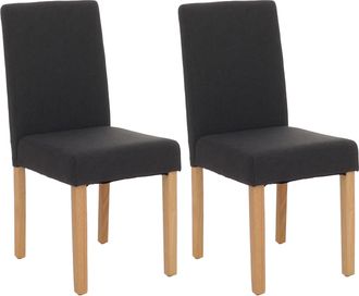 Hhg Hhg - Nunca Usado] Lote De 2 Sillas De Comedor Silla De Cocina Littau, Textil, Negro, Patas Claras