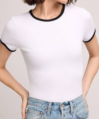 Gentle Fawn Shania Short Sleeve Tee In White Ringer