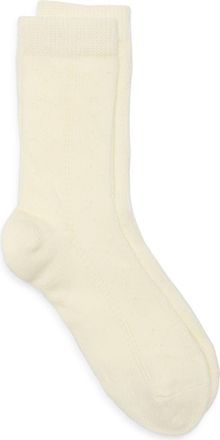 Casa Clara Love Bow Cotton Quarter Socks in Ivory at Nordstrom