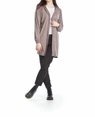 Papillon Heathered Soft Hooded Cardigan In Pink