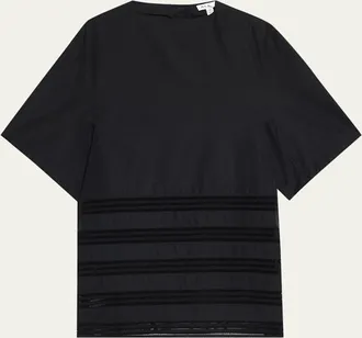 Alaia Embroidered Cotton Mini Round Dress