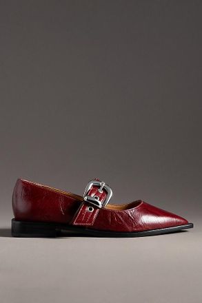 Maeve Pointed-Toe Moto Mary Jane Flats