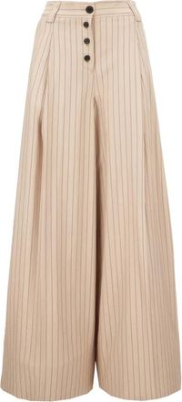 Paul Smith Wijde broek - Dames - Wijde Broeken - Beige - XS - Broeken