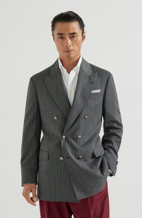 Brunello Cucinelli Virgin wool blazer in Dark Grey at Nordstrom, Size 54 It