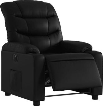 vidaXL Vidaxl - Sill&oacute;n Reclinable El&eacute;ctrico De Cuero Sint&eacute;tico Negro