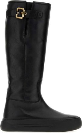 Chlo&eacute; Black Leather Delia Boots
