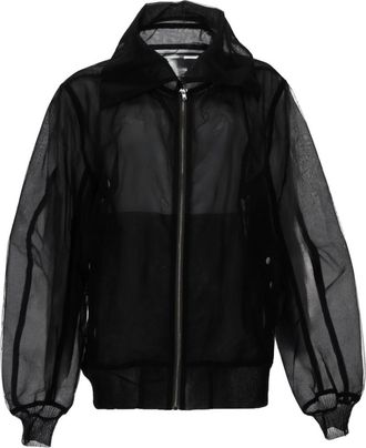 Rick Owens Black Transparent Shirt Collar Jacket
