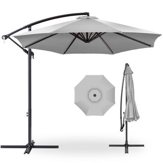 Best Choice Products 10ft Offset Hanging Outdoor Market Patio Umbrella w/ Easy Tilt Adjustment