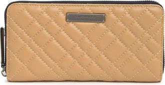 Kurt Geiger Quilted Leather Zip Around Wallet in Camel at Nordstrom Rack