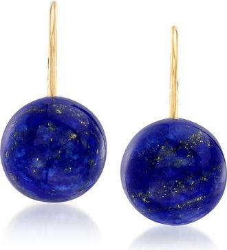 Ross-Simons Lapis Earrings in 14kt Yellow Gold
