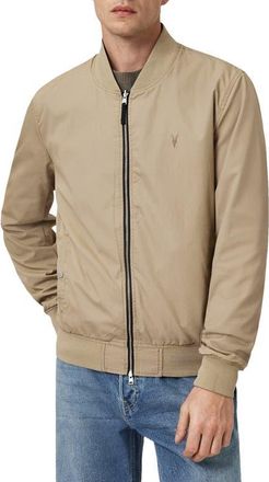 AllSaints Bassett Reversible Bomber Jacket in Azula Blue/Brown at Nordstrom, Size Xx-Large