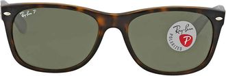 Ray-Ban New Wayfarer Classic Polarized Green Unisex Sunglasses RB2132 902/58 58