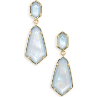 Kendra Scott Hallie Convertible Drop Earrings in Gold Sky Blue Pearl at Nordstrom