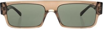 Alexander McQueen Accessoires, Dames, Bruin, ONE Size, Rechthoekige Zonnebril