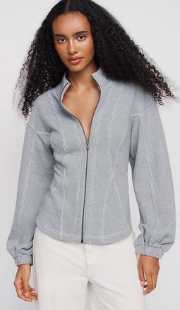 Pilcro 100% Cotton Seamed Zip-Up Jacket Top