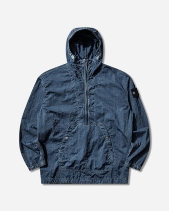 Stone Island Men s Hollow Fibre Nylon Indigo-TC + Marmo Corrosion Hooded Anorak Indigo