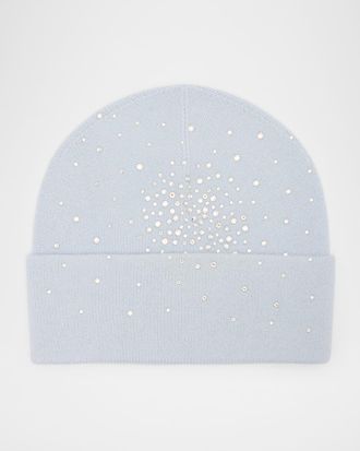 Carolyn Rowan Crystal Embroidered Cashmere Beanie
