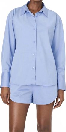 French Connection Alexis Cotton Shirt In Oxford Blue