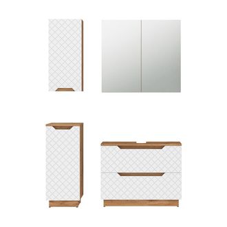Vicco Conjunto De Muebles De Ba&ntilde;o Lotta, Blanco, 4 Piezas, Vicco