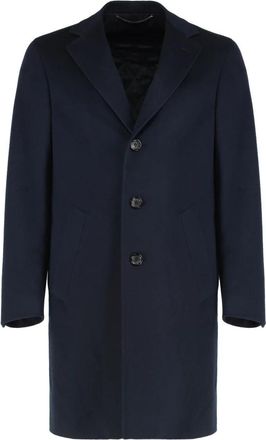 Canali Lange Wollen Jas - Heren - Mantel - Blauw - 3XL - Wol - Jassen