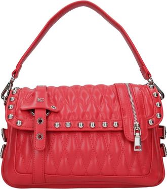 La Carrie Tassen, Dames, Rood, ONE Size, Leer, Biker Med Schoudertas