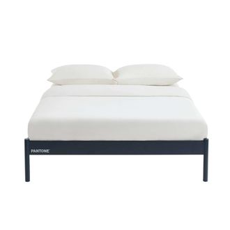 Pantone Cama 140x190 de metal azul noche con somier incluido