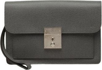 Louis Vuitton Pre-owned Neo Belaia Clutch - Dames - Vintage Clutch - Grijs - ONE Size - Leer - Vintage